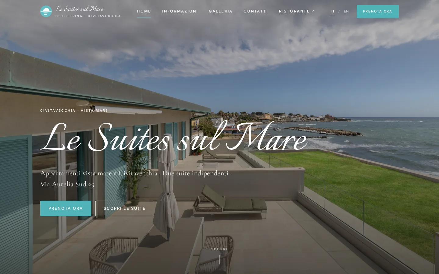 La home del sito Le Suites sul Mare di Esterina